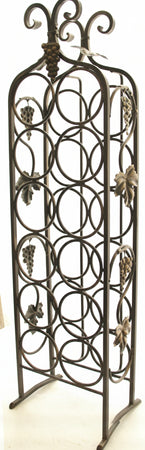 CANTINETTA PORTABOTTIGLIE IN FERRO BATTUTO 12 POSTI ALTEZZA CM. 91