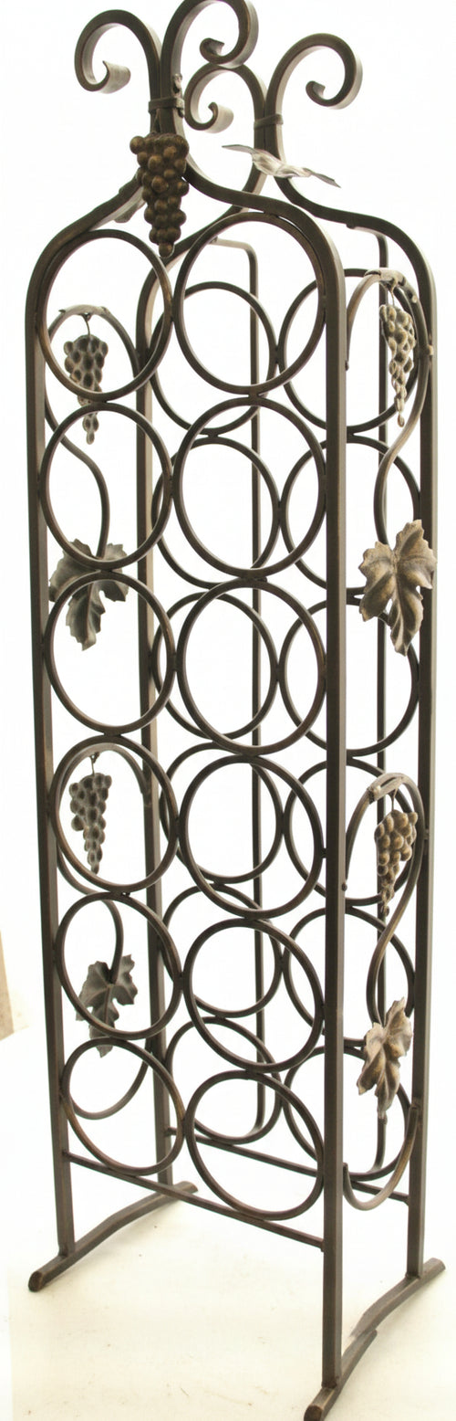 CANTINETTA PORTABOTTIGLIE IN FERRO BATTUTO 12 POSTI ALTEZZA CM. 91