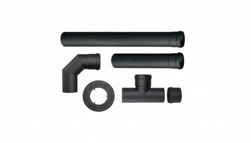 KIT PER STUFE A PELLET 5 PZ TUBI ROSONE RACCORDI GOMITI PER STUFE