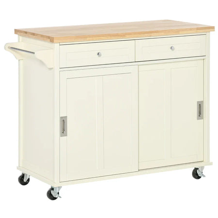 Isola per Cucina per Utensili e Accessori con Cassetti, Armadietto e Portasciugamani, 110x49.5x89.5 cm, Bianco KY7801-171KY7