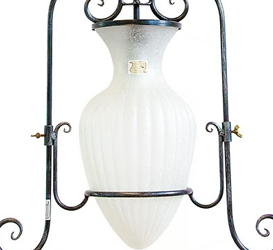 LAMPADE LINEA ANFORA LAMPADARIO A SOSPENSIONE CON GIARA IN VETRO GHIACCIO