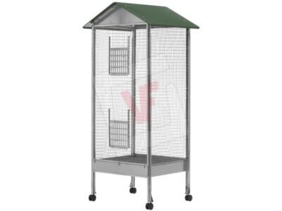 VOLIERA RETTANGOLARE A CASETTA PER UCCELLI 1 PIANO cm. 60x50x170H