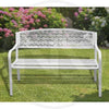 PANCHINA IN ACCIAIO DOTHAN BIANCA 123x55x62H CM ARREDO GIARDINO ESTERNO
