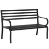 Panchina da Esterno in Metallo Impermeabile Nero, Panca da Giardino a due Posti, 127 x 62 x 82cm - Max 240kg  84B-010