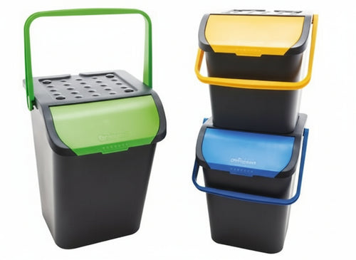 PATTUMIERE RACOLTA DIFFERENZIATA ANTIRANDAGISMO 28 LT. VARI COLORI CM.36x38x37