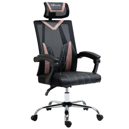 Sedia da Ufficio Ergonomica Inclinabile a 130° con Supporto Lombare e Cervicale, 58x62.5x112-120cm NM5921-469PKNM5
