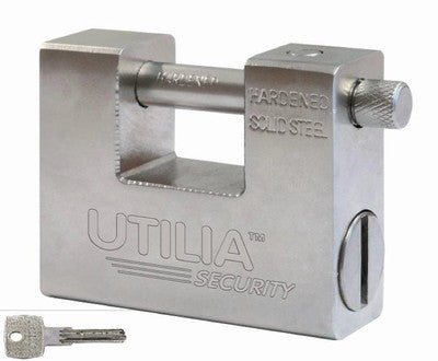 LUCCHETTO DI SICUREZZA MONOBLOCCO DA 94MM CON CHIAVE PIATTA PUNZONATA