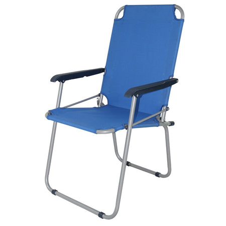 Poltrona Relax sedia a sdraio spiaggina da balcone e veranda con braccioli pieghevole in alluminio