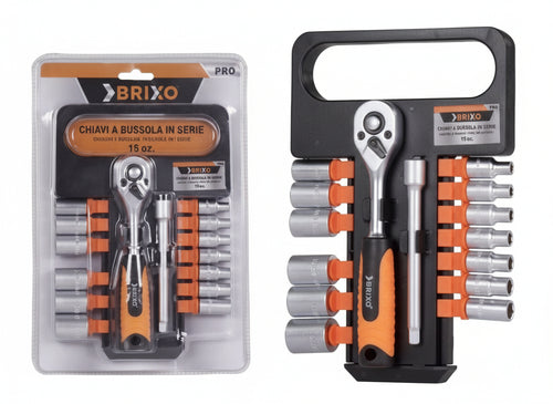 CHIAVI A BUSSOLA BRIXO IN SERIE 14PZ UTENSILI MANUALI BUSSOLE CRICCHETTI