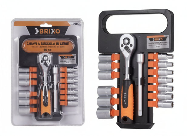 CHIAVI A BUSSOLA BRIXO IN SERIE 14PZ UTENSILI MANUALI BUSSOLE CRICCHETTI