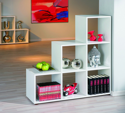 KIT LIBRERIA SCALA 6 CM. 105X33X109H BIANCA O ROVERE