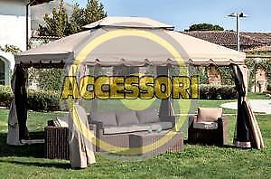 SET 4 TELI LATERALI MOSCHIERA MT. 3X4 ECRU' PER GAZEBO SAHARA ADVENTURE MAGNUM