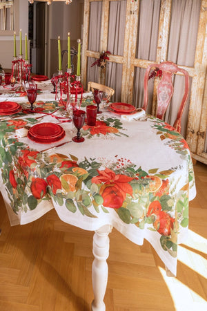 Tessitura Toscana Telerie Tovaglia Natalizia Garland Glee