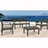 SALOTTO IN RESINA ANTRACITE LOTO ARREDO GIARDINO SET ARREDO GIARDINO