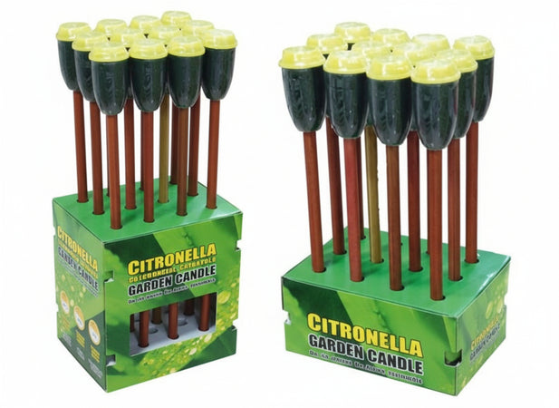 TORCE CERI FIACCOLE ALLA CITRONELLA IN VASO CERAMICA 12 PEZZI