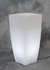 VASO HOME LIGHT QUADRO IN RESINA CM.33X33X70 COLORI BIANCO GHIACCIO O VERDE