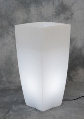 VASO HOME LIGHT QUADRO IN RESINA CM.33X33X70 COLORI BIANCO GHIACCIO O VERDE