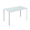 Tavolo Moderno Rettangolare Struttura in Metallo e Piano in Vetro Temperato - Bianco JH3835-479WTJH3