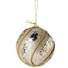 Palline per albero di Natale decorato, in Foam, color Champagne, Glitterate, da Ø 8 cm, 12 pezzi
