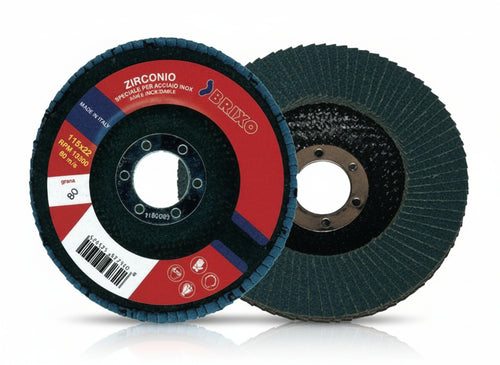 10 PZ DISCHI LAMELLARI ZIRCONIO SPECIFICI PER ACCIAIO INOX GRANA 100  MM. 115