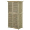 Casetta in Legno da Giardino con Tetto Impermeabile, Armadio da Esterno Porta Attrezzi da Giardino con 4 Scompartimenti, 87x46.5x160cm ZX2845-215GYZX2