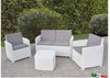 SALOTTO IN RESINA BIANCO NINFEA POLTRONE E DIVANO SET ARREDO GIARDINO