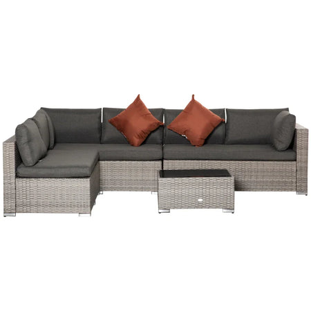 Set Salotto da Esterni 4 Pezzi con 3 Divani e 1 Tavolino da Caffè, in Rattan PE, Cuscini Inclusi 860-221