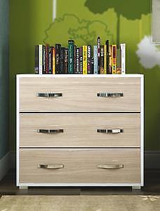 LINEA MODERN KIT CASSETTONE 3 CASSETTI CM. 91X45X81H BIANCO / OLMO