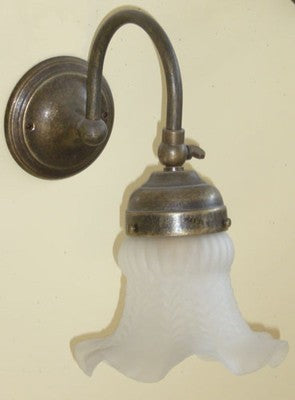 LANTERNA PLAFONIERA LAMPADA APPLIQUE DA PARETE OLANDESE CM.14X24XH25 OTTONE BR.