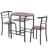 Set Tavolo Moderno con 2 Sedie per Sala da Pranzo, Set 3 Pezzi Mobili Salvaspazio da Cucina, Balcone, Ristorante o Bar, Marrone e Nero WQ2835-134WQ2