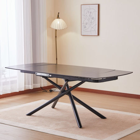 Tavolo "Canopus" con sistema ad apertura rotante, design moderno, 130/190 x 90 x h 76 cm