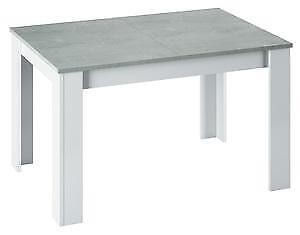 TAVOLO DA PRANZO ESTENSIBILE KENDRA IN KIT CM.90X140/190X78H BIANCO CEMENTO