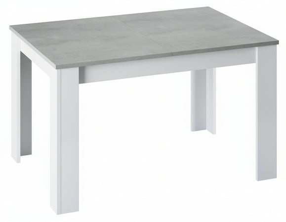 TAVOLO DA PRANZO ESTENSIBILE KENDRA IN KIT CM.90X140/190X78H BIANCO CEMENTO