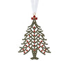 Pendaglio a forma di albero con brillantini rossi per albero decorazione natalizia da 10 cm