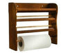 PORTAROTOLO IN LEGNO SCURO TRIS CM. 33x9x29