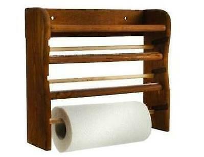 PORTAROTOLO IN LEGNO SCURO TRIS CM. 33x9x29