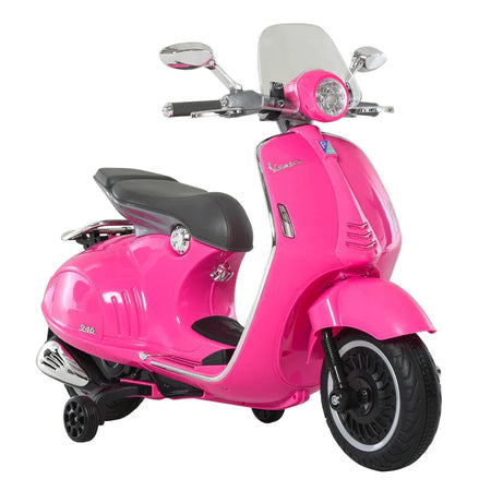 Moto Elettrica per Bambini con Licenza Ufficiale Vespa, 2 Rotelle, Luci e Suoni, 108x49x75 cm, Rosa JN9370-115PKJN9