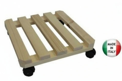 PORTAVASO MOBILE IN LEGNO CON RUOTE CM.34X34