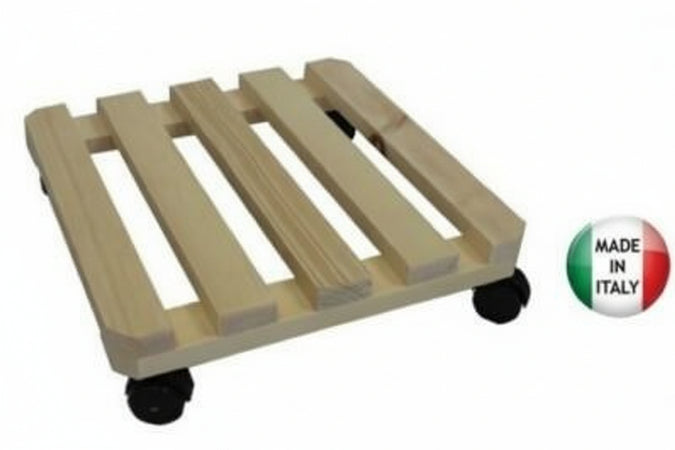 PORTAVASO MOBILE IN LEGNO CON RUOTE CM.34X34