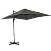 Ombrellone da Giardino con Angolazione Regolabile su 5 Livelli e Rotazione a 360°, 2.5x2.5 m, Grigio 84D-051V00GY