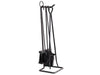 SET ATTREZZI DA CAMINO 4 ACCESSORI CAMINETTO PRIMO C/TRESPOLO CM.14XH50