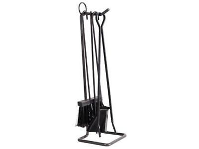 SET ATTREZZI DA CAMINO 4 ACCESSORI CAMINETTO PRIMO C/TRESPOLO CM.14XH50