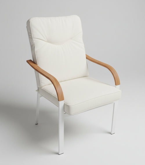 POLTRONA ARREDO GIOVE CON CUSCINO 67x57x92 CM CREMA PZ. 2