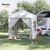 Gazebo Pieghevole Pop-up Outsunny 2x2 m Impermeabile con 4 Pareti Rimovibili, Bianco, con Borsa da Trasporto