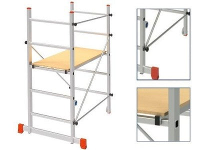 TRABATTELLI TRABATTELLO PONTEGGIO ALLUMINIO STEP UP HOBBY CM. 116x80xH152