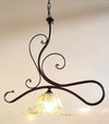 LAMPADARIO PLAFONIERA APPLIQUE EMOZIONI CM.64X36XH90 COLORE NERO/RUGGINE