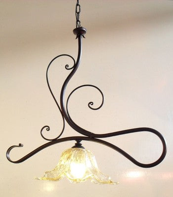 LAMPADARIO PLAFONIERA APPLIQUE EMOZIONI CM.64X36XH90 COLORE NERO/RUGGINE