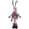 Pupazzetto Renna con sciarpa, color Rosa, in tessuto, decorazione da 48 cm