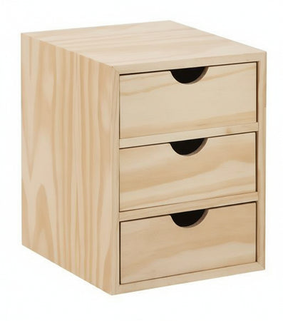 CASSETTIERA 5 CASSETTI MINI IN PINO NATURALE CM. 21X20X28 PEZZI 2