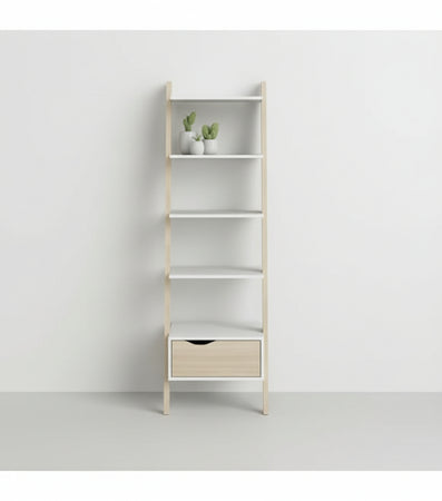 KIT LIBRERIA 4 RIPIANI E UN CASSETTO OSLO CM. 55X48X180H